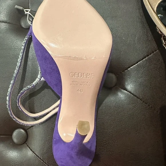 Purple Crystal-Strap Stiletto Heels - Picture 4 of 4